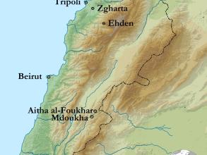 Contemporary Lebanon (adapted from Wikimedia Commons)